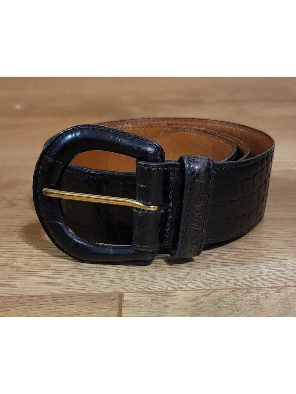 Trafalgar Womens Black Leather Belt SZ Small Made In USA Country Western